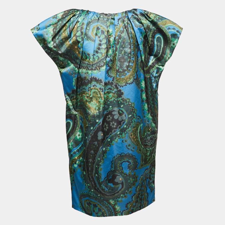 Pre Owned Stella McCartney Multicolor Paisley Printed Satin Midi Dress M