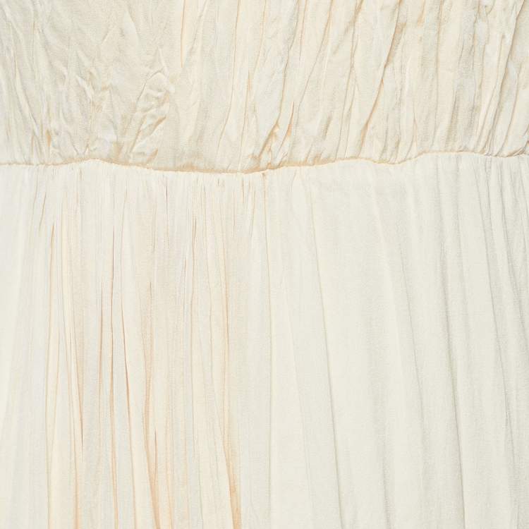 Pre Owned Stella McCartney Cream Silk & Lace Sleeveless Maxi Dress M