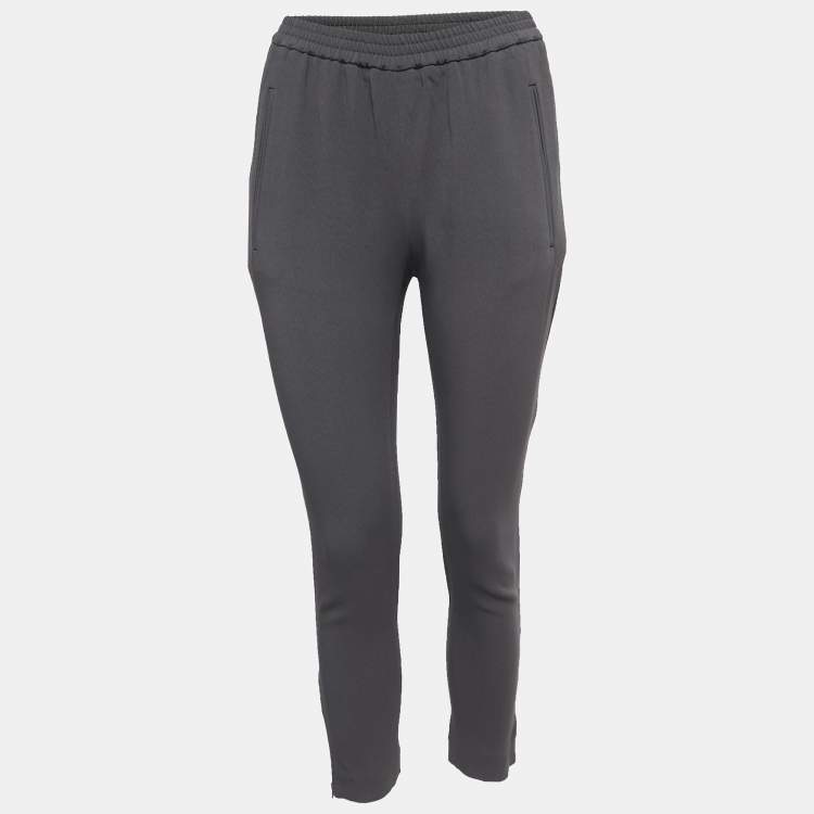 Pre Owned Stella McCartney Grey Crepe Tapered Leg Pants XS