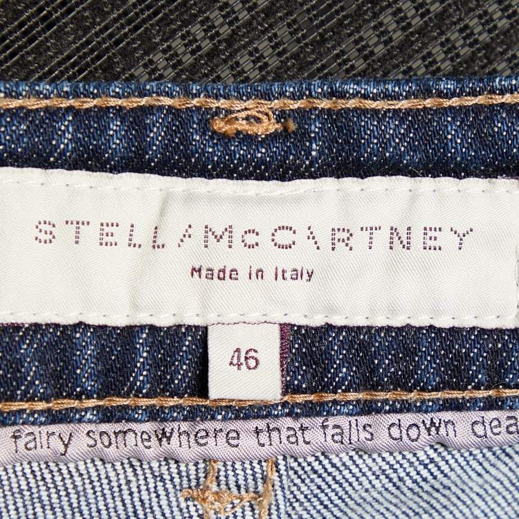 Pre Owned Stella McCartney Navy Blue Denim Studded Detail Jeans L