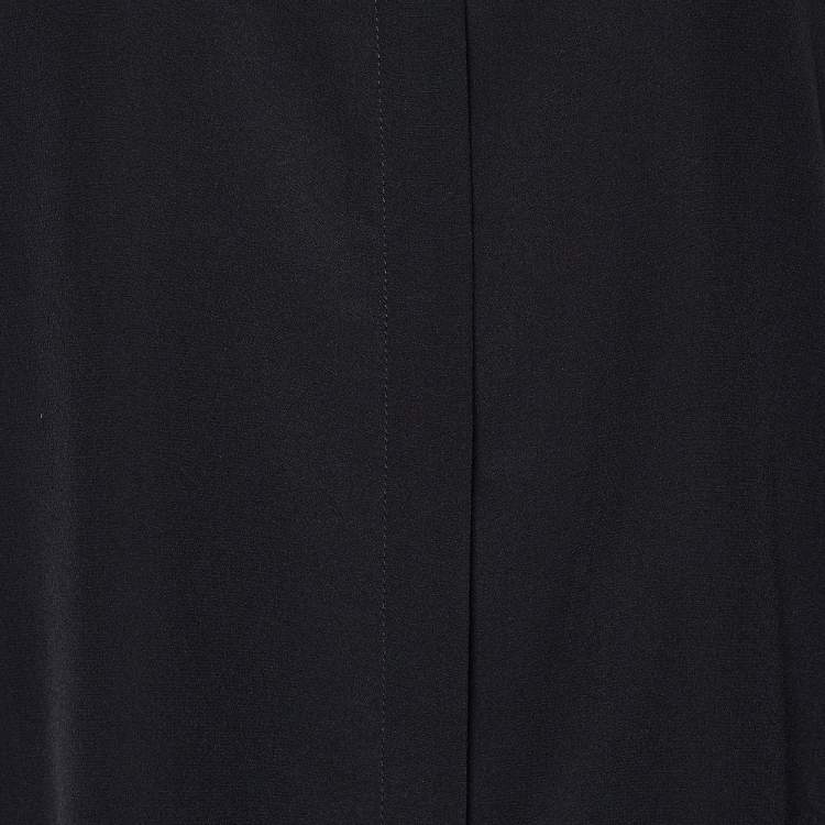 Pre Owned Stella McCartney Black Silk Contrast Detail Button Front Shirt S