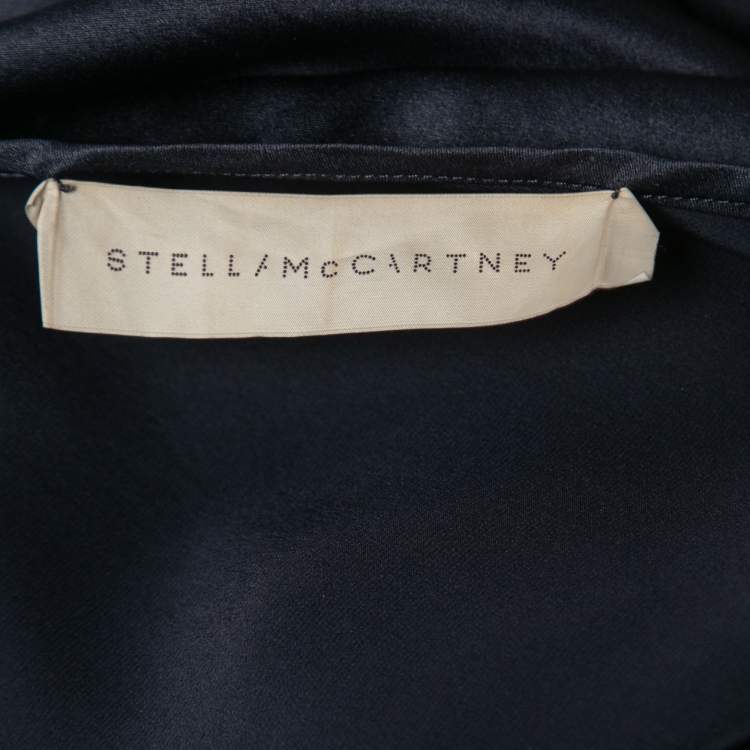 Pre Owned Stella McCartney Midnight Blue Silk One Shoulder Top M
