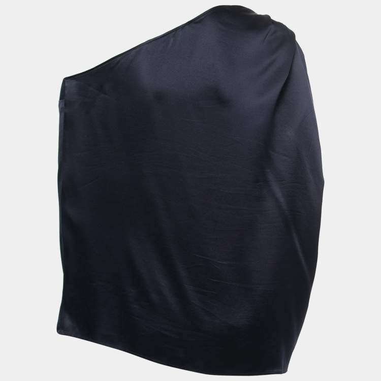 Pre Owned Stella McCartney Midnight Blue Silk One Shoulder Top M