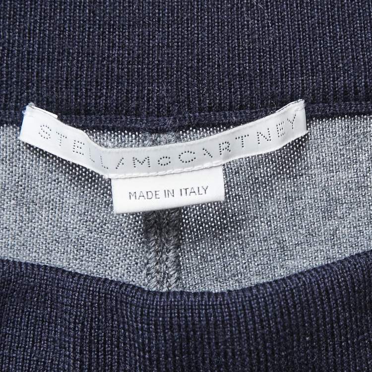 مملوكة مسبقًا Stella McCartney Navy Blue/Grey Wool Knit Jogger Pants S