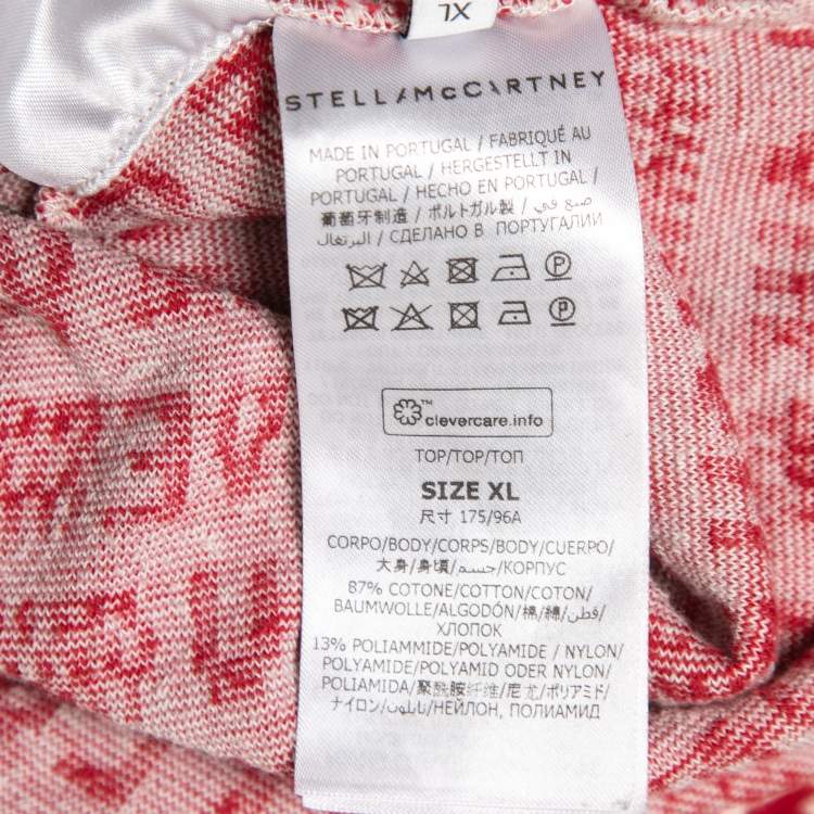 Pre Owned Stella McCartney Red I Love You Print Cotton Terry Poncho XL
