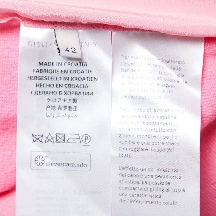 Pre Owned Stella McCartney Pink Wool Knit Lace & Silk Trimmed Sweater M