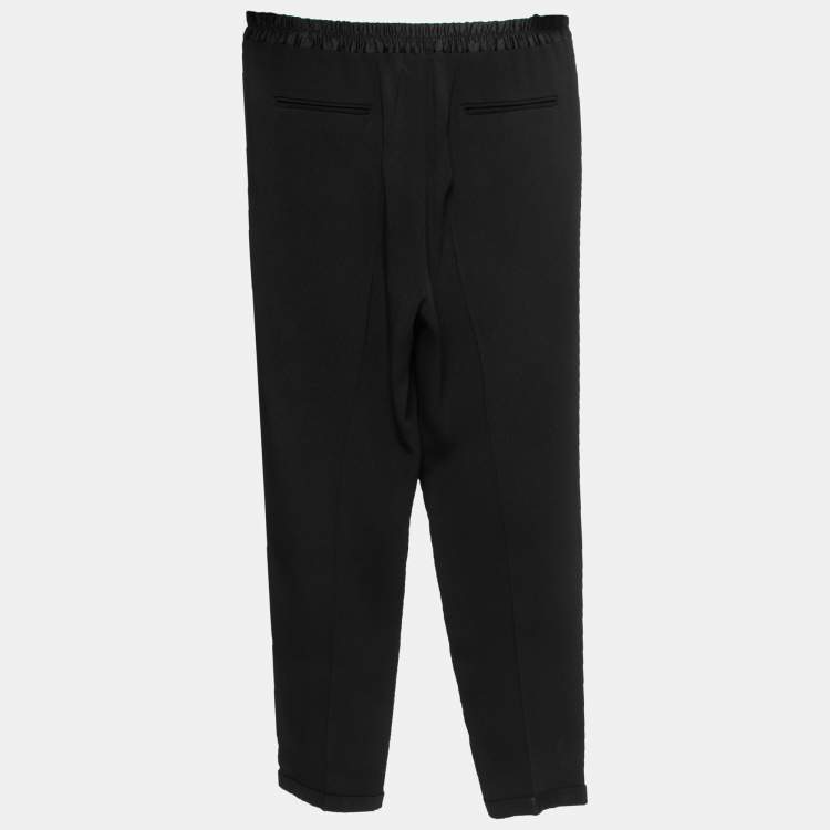 Pre Owned Stella McCartney Black Crepe Elasticized Waist Trousers S