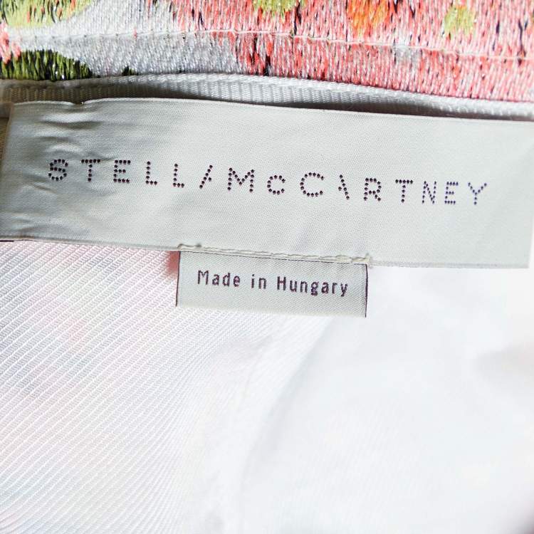 Pre Owned Stella McCartney Multicolor Silk Floral Jacquard Knee Length Skirt M
