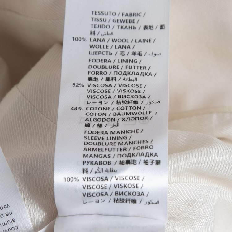 Pre Owned Stella McCartney Cream Wool Double-Breasted Blazer M