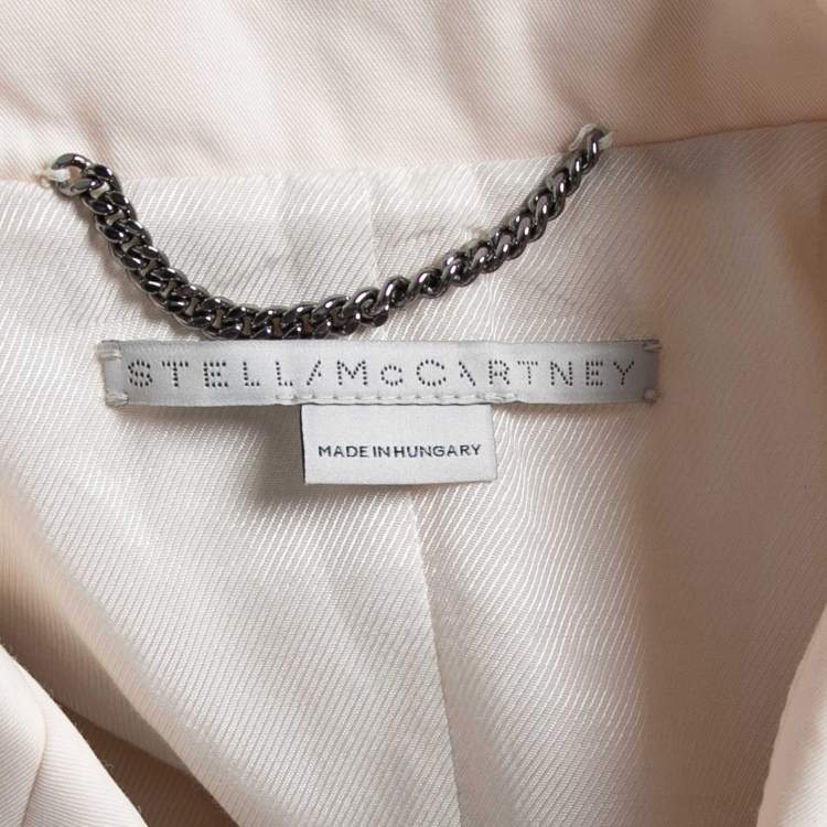 Pre Owned Stella McCartney Cream Wool Double-Breasted Blazer M