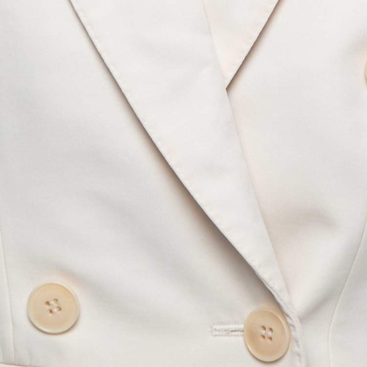 Pre Owned Stella McCartney Cream Wool Double-Breasted Blazer M