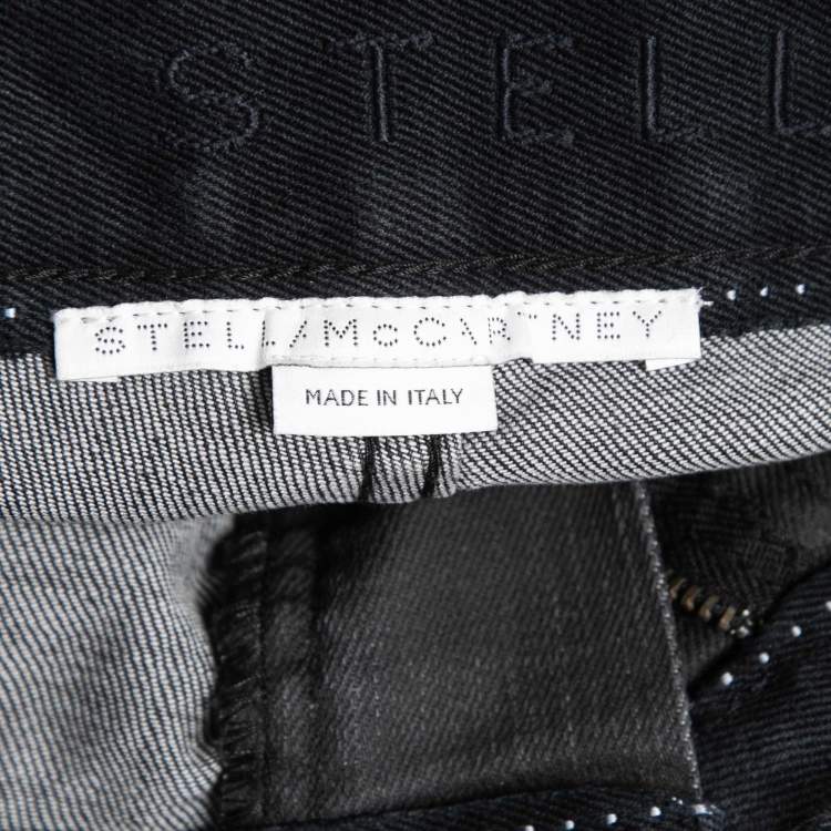 Pre Owned Stella McCartney Grey Star Print Denim Skinny Jeans M Waist 27"
