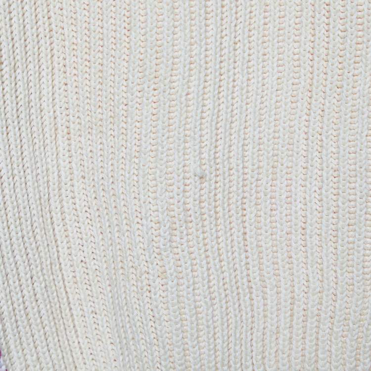 Pre Owned Stella McCartney Color Block Cable Knit Crew Neck Sweater S