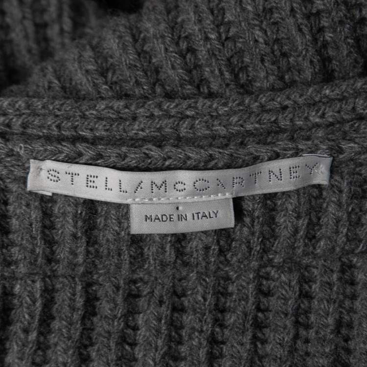 Pre Owned Stella McCartney Grey Cashmere Knit Side Slit Sweater Dress S