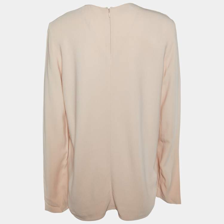 مملوكة مسبقًا Stella McCartney Light Pink Swan Embroidered Crepe Top M