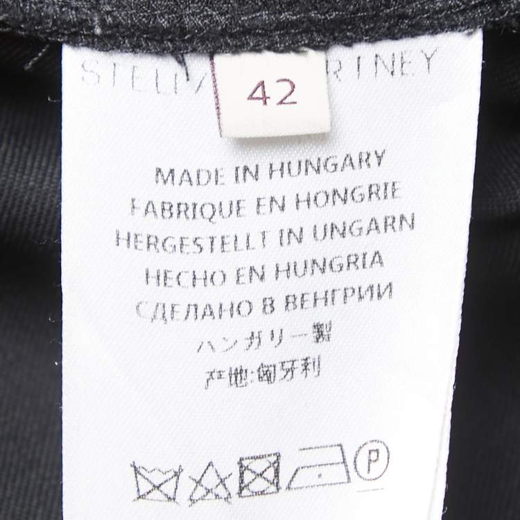 Pre Owned Stella McCartney Black Wool Straight Fit Pants M