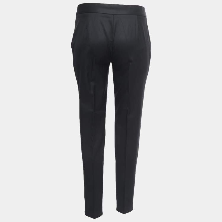 Pre Owned Stella McCartney Black Wool Straight Fit Pants M