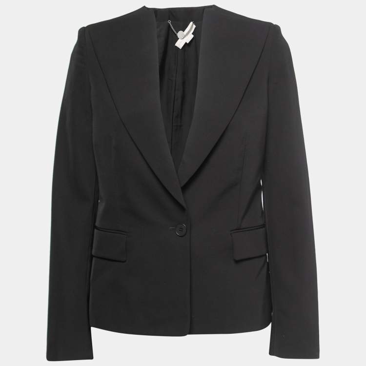 Pre Owned Stella McCartney Black Wool Single-Button Blazer S
