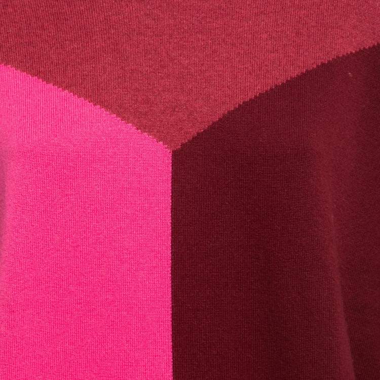 Pre Owned Stella McCartney Pink Colorblock Cashmere Sweater S