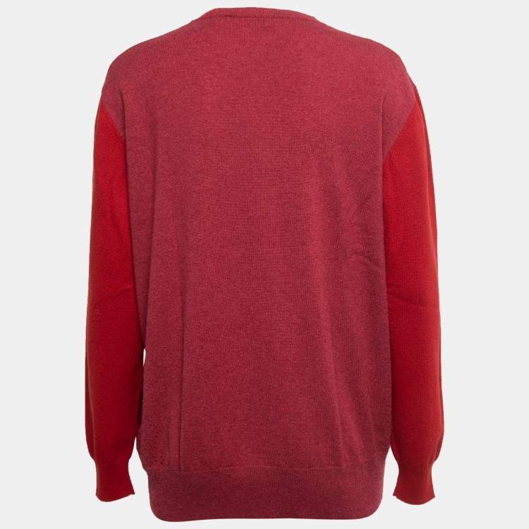 Pre Owned Stella McCartney Pink Colorblock Cashmere Sweater S