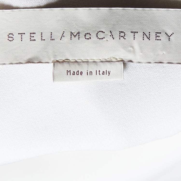 Pre Owned Stella McCartney White Crepe Cape Detail Midi Dress M