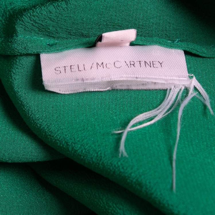 Pre Owned Stella McCartney Green Silk Long Sleeve Blouse L