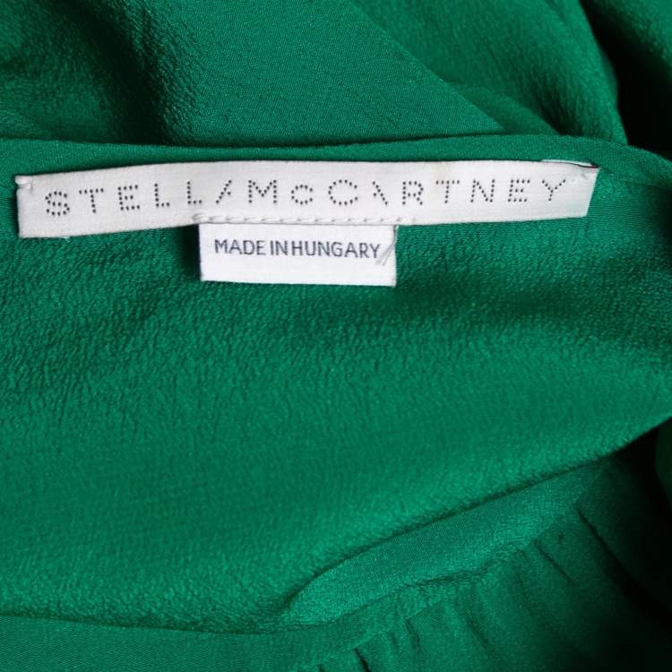 Pre Owned Stella McCartney Green Silk Long Sleeve Blouse L