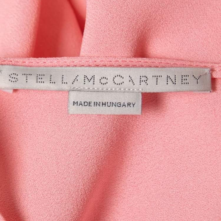مملوكة مسبقًا Stella McCartney Pink Crepe Slit Sleeve Detail Blouse L