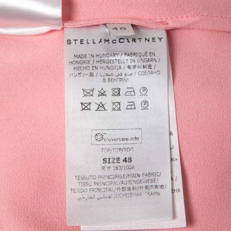 مملوكة مسبقًا Stella McCartney Pink Crepe Slit Sleeve Detail Blouse L