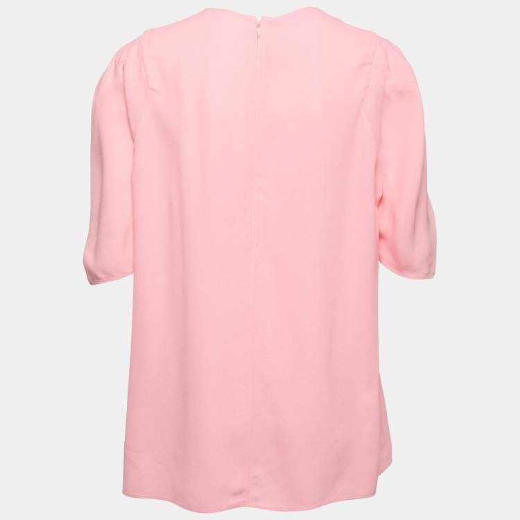 مملوكة مسبقًا Stella McCartney Pink Crepe Slit Sleeve Detail Blouse L