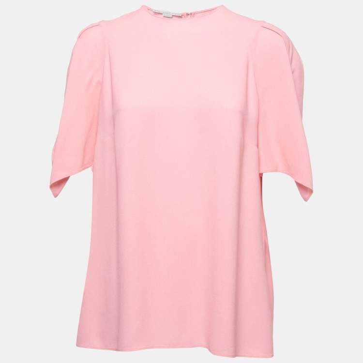 مملوكة مسبقًا Stella McCartney Pink Crepe Slit Sleeve Detail Blouse L