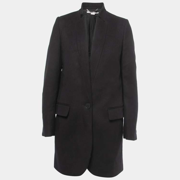 Pre Owned Stella McCartney Black Wool Single-Breasted Coat S