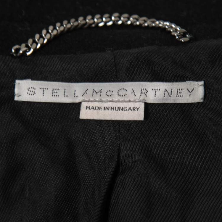 Pre Owned Stella McCartney Black Wool Single-Breasted Coat S