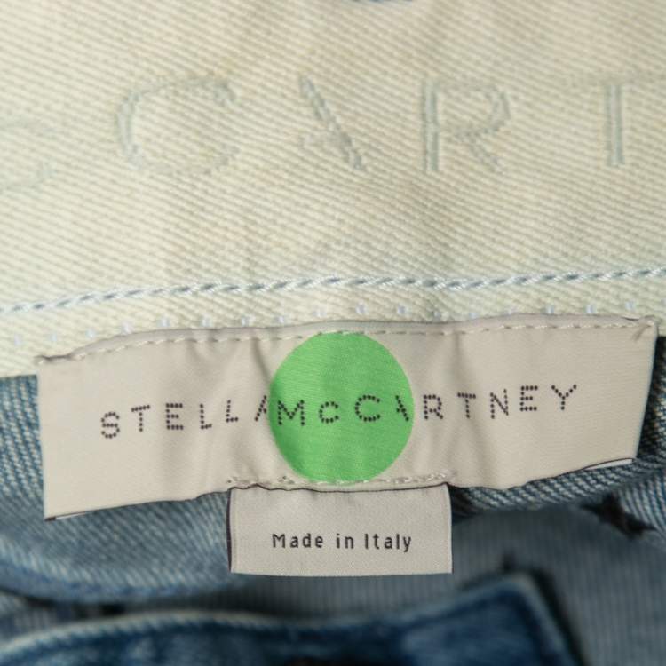 مملوكة مسبقًا Stella McCartney Blue Star Embroidered Denim Skinny Jeans M Waist 27"