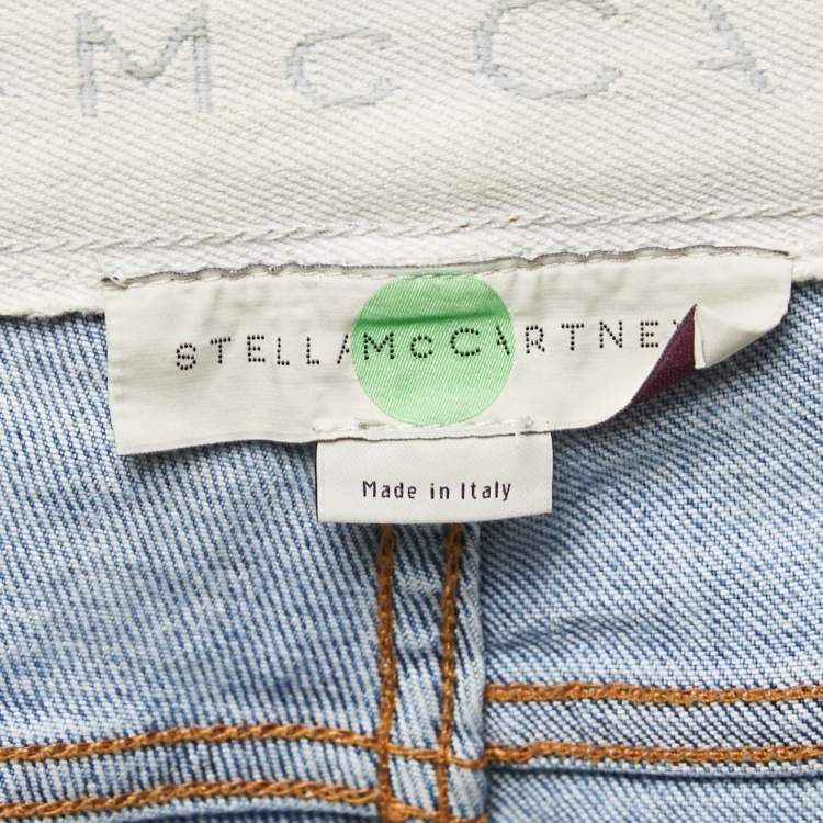 Pre Owned Stella McCartney Blue Washed & Distressed Denim Jeans S Waist 27"
