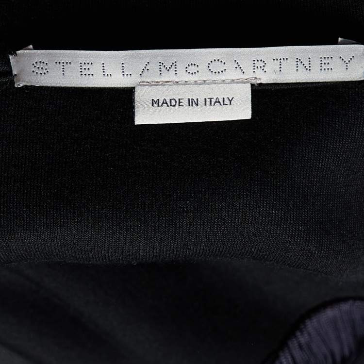 Pre Owned Stella McCartney Black Cotton Knit Fringed Sweater Mini Dress L