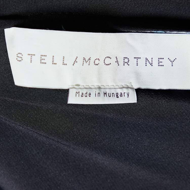 Pre Owned Stella McCartney Black Monia Superhero Printed Silk Jumpsuit M