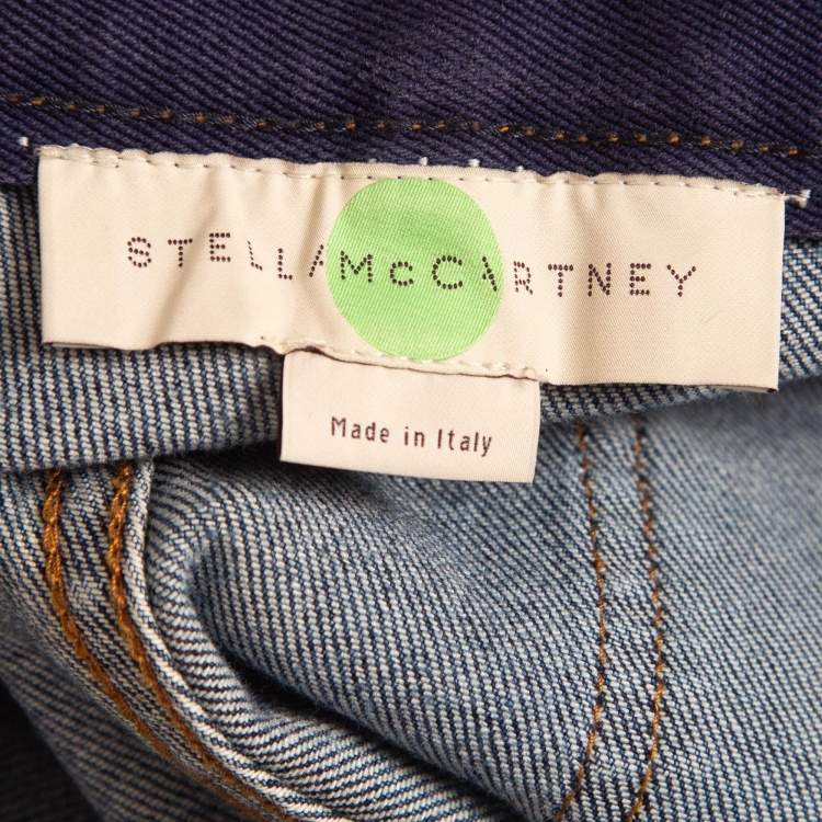 Pre Owned Stella McCartney Denim Bird Embroidered Jeans M Waist 27"