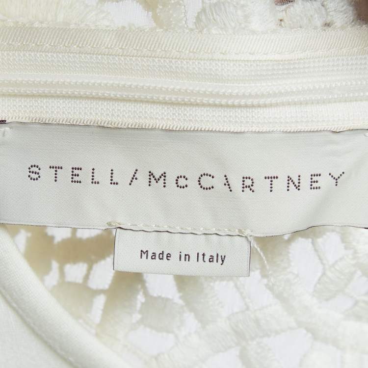 Pre Owned Stella McCartney Off-White Knit Lace Back Sleeveless Short Dress S