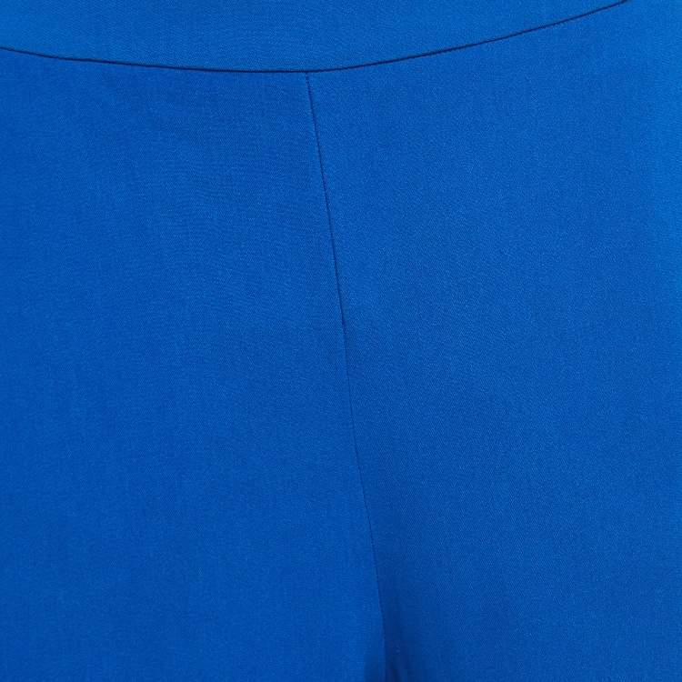 Pre Owned Stella McCartney Blue Crepe Julia Cuffed Trousers XS