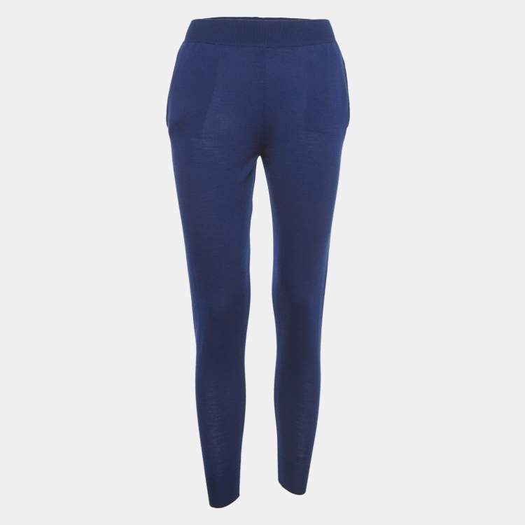 Pre Owned Stella McCartney Blue Wool Elasticated Waist Joggers S