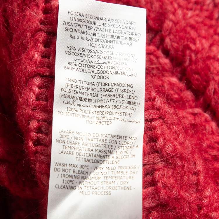 Pre Owned Stella McCartney Red Wool Knit Flared Sweater Top S