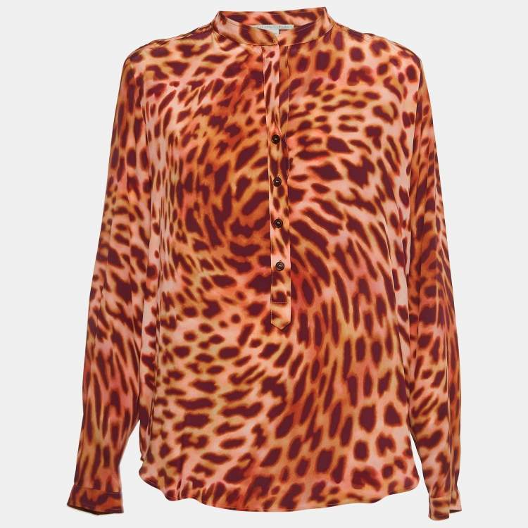 Pre Owned Stella McCartney Multicolor Print Silk Buttoned Shirt Blouse M