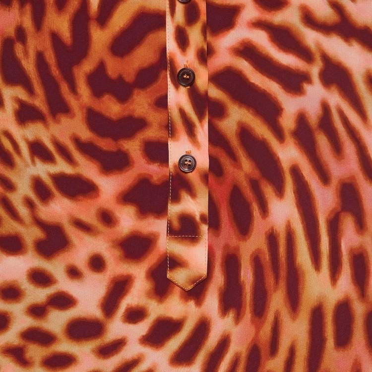 Pre Owned Stella McCartney Multicolor Print Silk Buttoned Shirt Blouse M