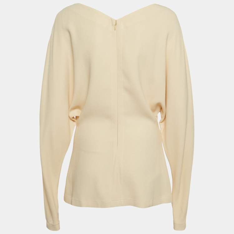 Pre Owned Stella McCartney Beige Crepe Dolman Sleeve Top M