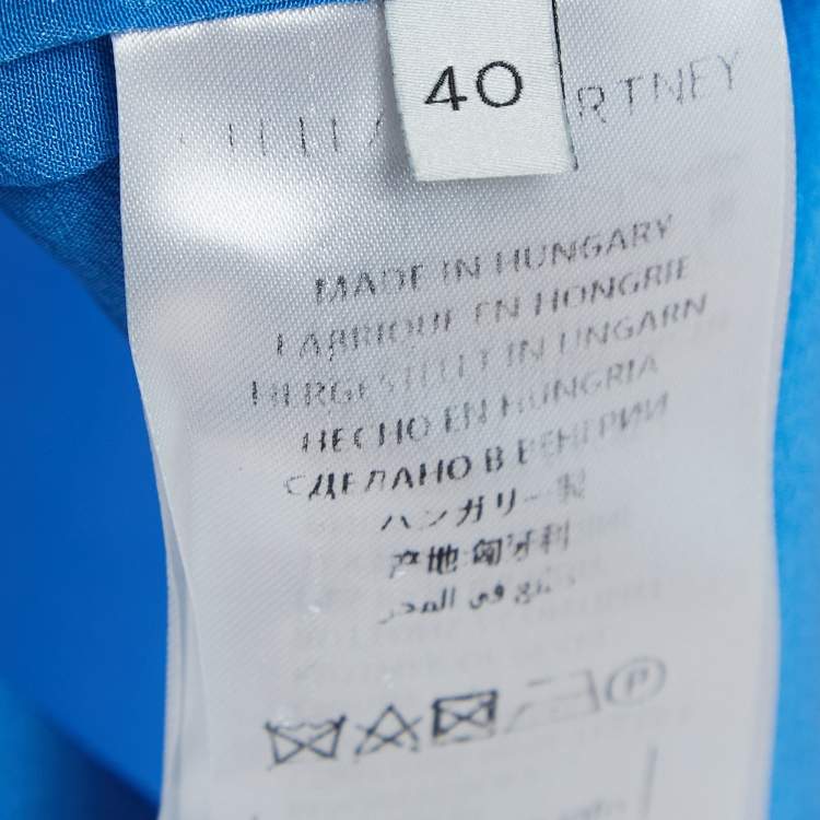 Pre Owned Stella McCartney Blue Ruffle Silk Sleeveless Shirt S
