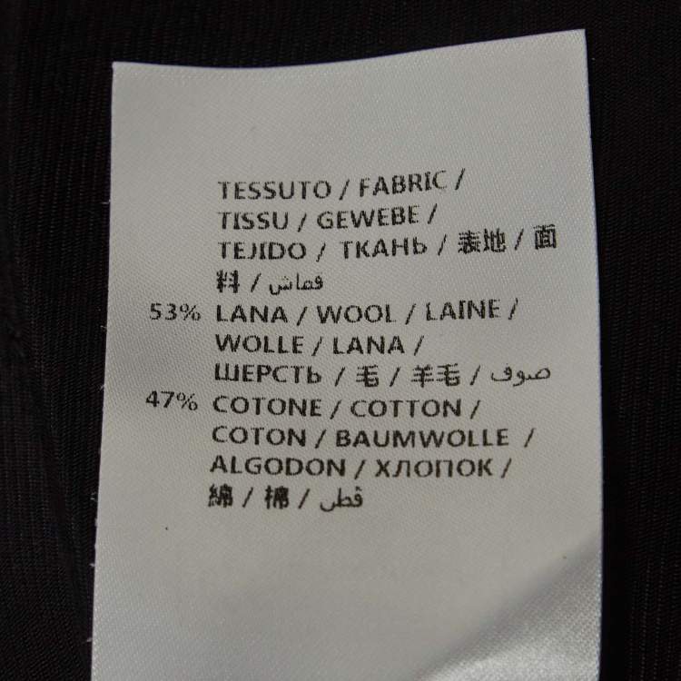 Pre Owned Stella McCartney Monochrome Wool and Cotton Flared Bottom Trousers XXS