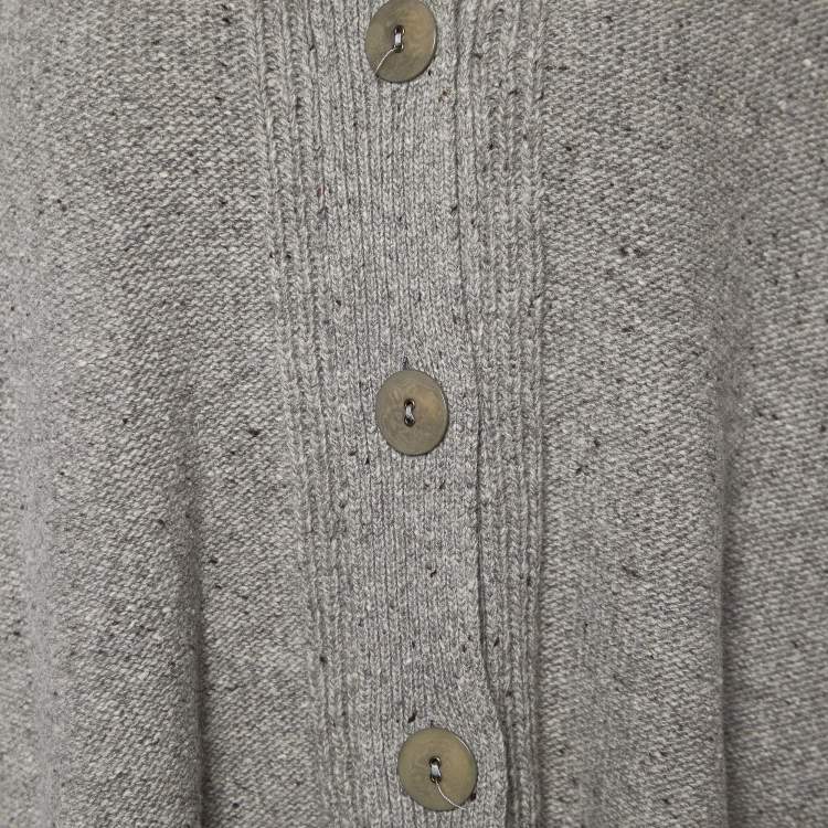 Pre Owned Stella McCartney Grey Wool & Cashmere Oversized Cardigan M