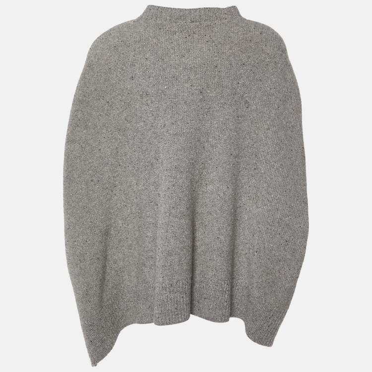 Pre Owned Stella McCartney Grey Wool & Cashmere Oversized Cardigan M