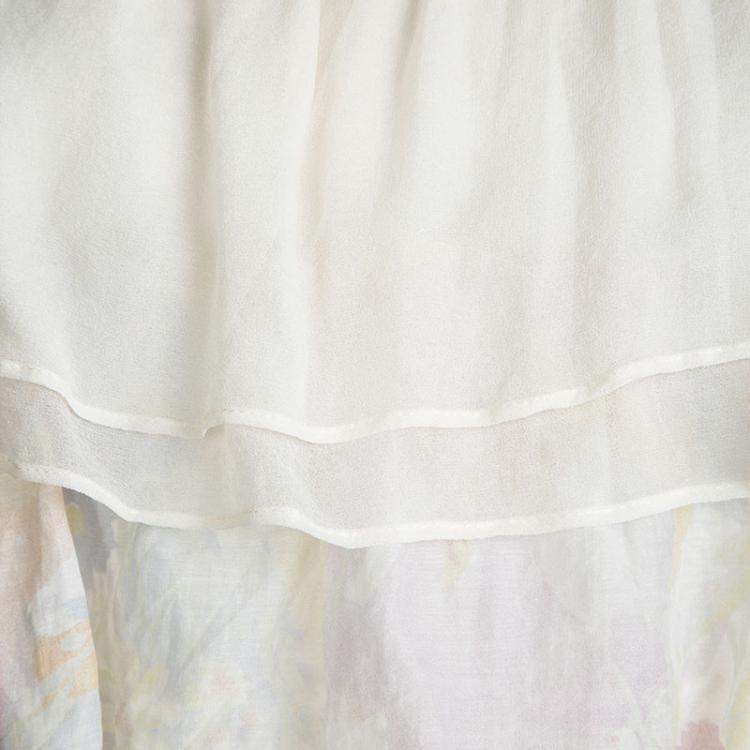 Pre Owned Stella McCartney Cream Sleeveless Tiered Dress S